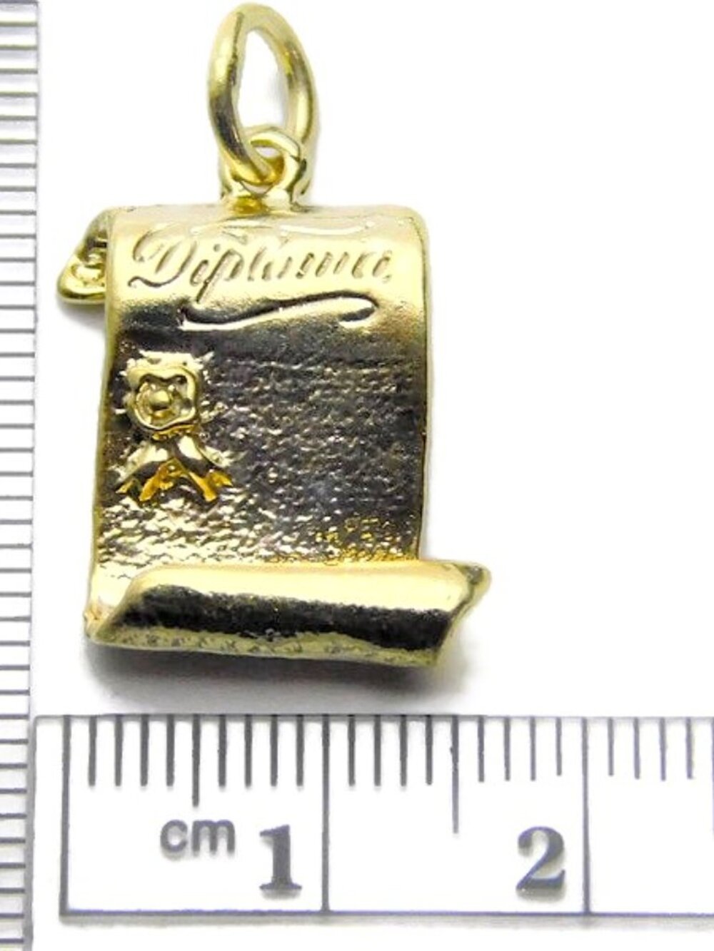 3D Diploma Pendant Charm 14k Yellow Gold - Picture 3 of 4